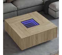 Berkfield Coffee Table With Infinity Led Sonoma Oak 100X100X40 Cm