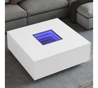 Berkfield Coffee Table With Infinity Led White 100X100X40 Cm