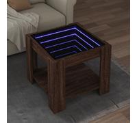 Berkfield Coffee Table With Led Brown Oak 53X53X45 Cm Engineered Wood