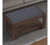 Berkfield Coffee Table With Led Brown Oak 93X53X45 Cm Engineered Wood