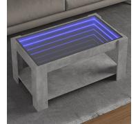 Berkfield Coffee Table With Led Concrete Grey 93X53X45 Cm Engineered Wood