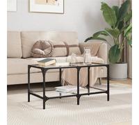 Berkfield Coffee Table With Transparent Glass Top 78.5X40X40 Cm Steel