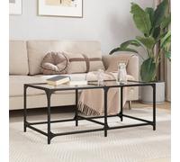 Berkfield Coffee Table With Transparent Glass Top 98.5X50X40 Cm Steel