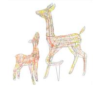 Berkfield Colourful Acrylic Reindeer Family Christmas Decoration 160 Led Colourful