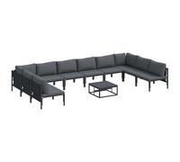 Berkfield Compact Garden Sofa Set 11 Pcs Anthracite Steel