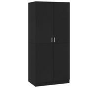 Berkfield Compact Wardrobe Black 80X52X180 Cm Engineered Wood