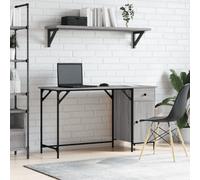 Berkfield Computer Desk Grey Sonoma 131X48X75 Cm Engineered Wood