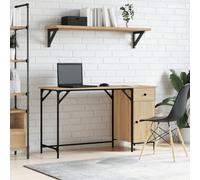 Berkfield Computer Desk Sonoma Oak 131X48X75 Cm Engineered Wood