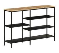 Berkfield Console Table 110X30X75 Cm Solid Rough Mango Wood And Iron