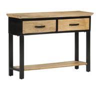 Berkfield Console Table 110X30X75 Cm Solid Rough Wood Mango