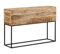 Berkfield Console Table 110X30X75 Cm Solid Wood Rough Mango And Iron