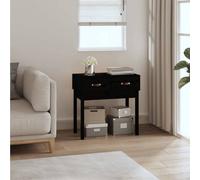 Berkfield Console Table Black 76.5X40X75 Cm Solid Wood Pine