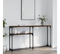Berkfield Console Table Brown Oak 145X22.5X75 Cm Engineered Wood