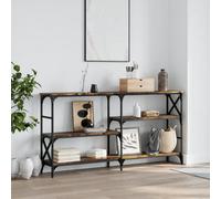 Berkfield Console Table Smoked Oak 150X29X76.5 Cm Engineered Wood