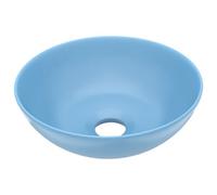 Berkfield Contemporary Bathroom Sink Ceramic Light Blue Round