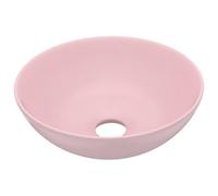Berkfield Contemporary Bathroom Sink Ceramic Matt Pink Round