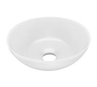 Berkfield Contemporary Bathroom Sink Ceramic Matt White Round