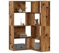 Berkfield Corner Bookcase 4-Tier Old Wood 85X85X140 Cm Engineered Wood