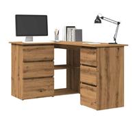 Berkfield Corner Desk Artisan Oak 145X100X76 Cm Engineered Wood