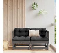 Berkfield Corner Sofas With Cushions 2 Pcs Grey Solid Wood Pine