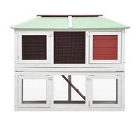 Berkfield Cozy Animal Rabbit Cage Double Floor Red Wood