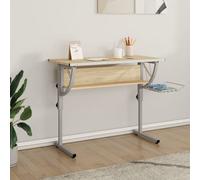 Berkfield Craft Desk Sonoma Oak&grey 110X53X(58-87)Cm Engineered Wood&steel