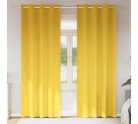 Berkfield Curtains 2 Pcs Mustard Yellow 260 X 140 Cm Polyester