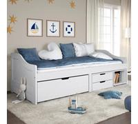Berkfield Day Bed With 3 Drawers Irun White 90X200 Cm Solid Wood Pine