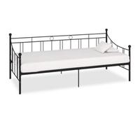 Berkfield Daybed Frame Black Metal 90X200 Cm