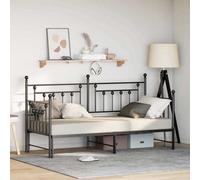 Berkfield Daybed Frame With Trundle Black 80X200 Cm Steel