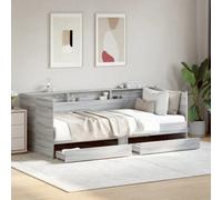 Berkfield Daybed With Drawers Without Mattress Grey Sonoma 100X200 Cm