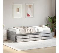 Berkfield Daybed With Drawers Without Mattress Grey Sonoma 75X190 Cm Small Single