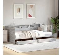 Berkfield Daybed With Drawers Without Mattress Grey Sonoma 90X200 Cm