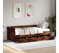 Berkfield Daybed With Drawers Without Mattress Smoked Oak 75X190 Cm Small Single