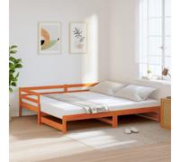 Berkfield Daybed With Trundle Without Mattress Wax Brown 90X200 Cm Solid Wood
