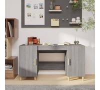 Berkfield Desk Grey Sonoma 140X50X75 Cm Engineered Wood