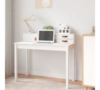 Berkfield Desk White 110X50X93 Cm Solid Wood Pine
