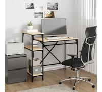 Berkfield Desk With Shelves Sonoma Oak 105X50X90 Cm Engineered Wood&iron