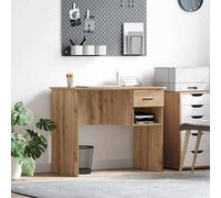 Berkfield Desk With Storage Artisan Oak 90X49.5X75 Cm Engineered Wood