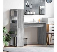 Berkfield Desk With Storage Grey Sonoma 113X54X120 Cm Engineered Wood