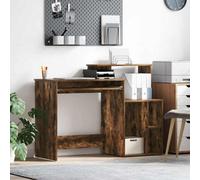 Berkfield Desk With Storage Smoked Oak 120.5X44X88.5 Cm Engineered Wood
