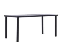 Berkfield Dining Table Black And Concrete Grey 160X80X75 Cm Mdf
