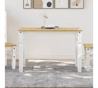 Berkfield Dining Table Corona White 112X60X75 Cm Solid Wood Pine