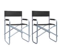 Berkfield Director's Chairs 2 Pcs Steel Black