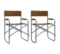 Berkfield Director's Chairs 2 Pcs Steel Brown
