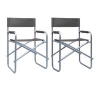 Berkfield Director's Chairs 2 Pcs Steel Grey