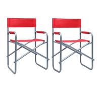 Berkfield Director's Chairs 2 Pcs Steel Red