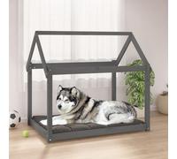 Berkfield Dog Bed Grey 111X80X100 Cm Solid Wood Pine