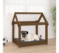Berkfield Dog Bed Honey Brown 71X55X70 Cm Solid Wood Pine