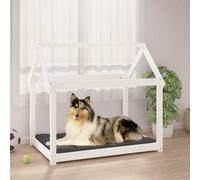 Berkfield Dog Bed White 101X70X90 Cm Solid Wood Pine